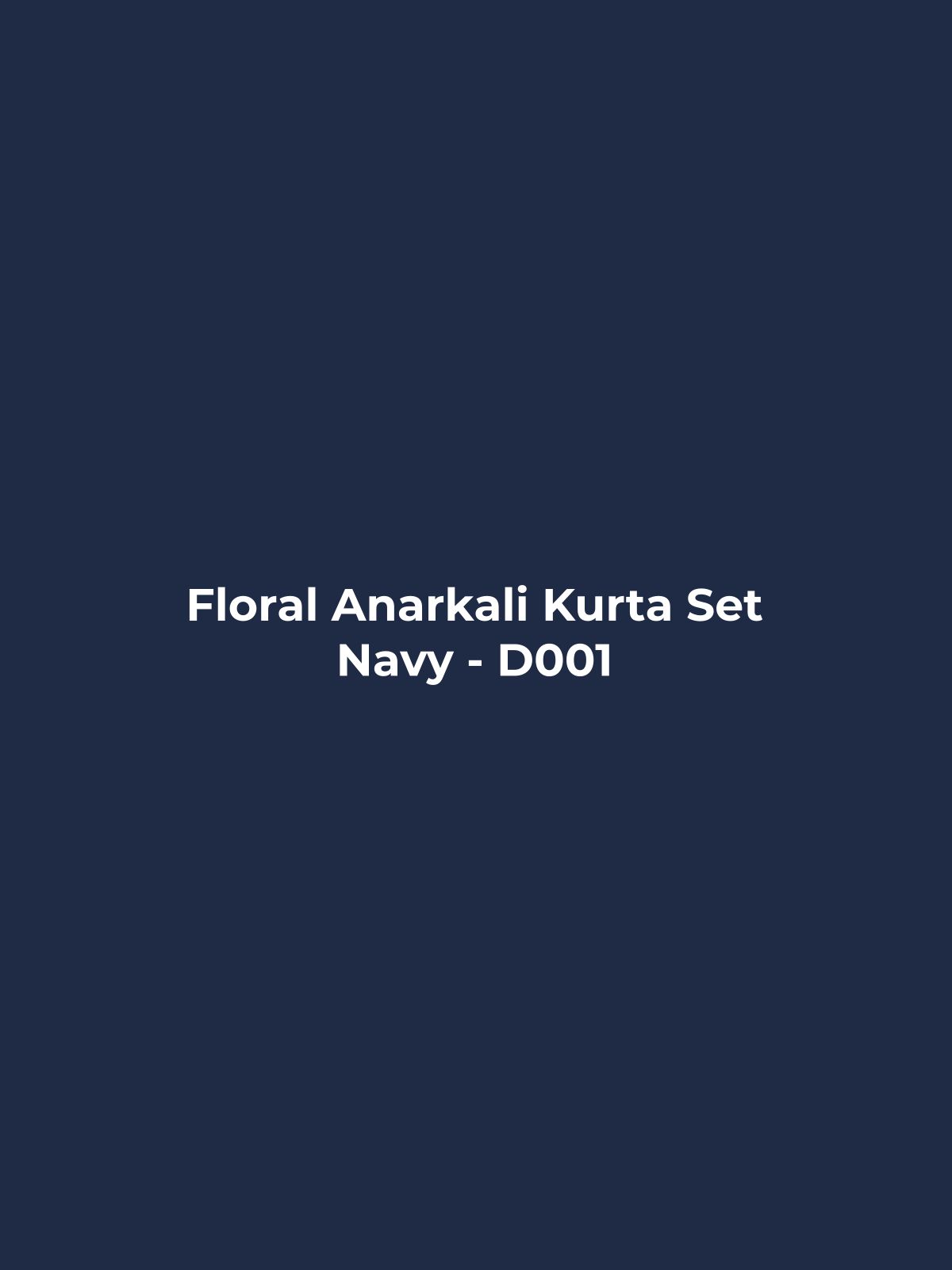 Floral Anarkali Kurta Set - Navy