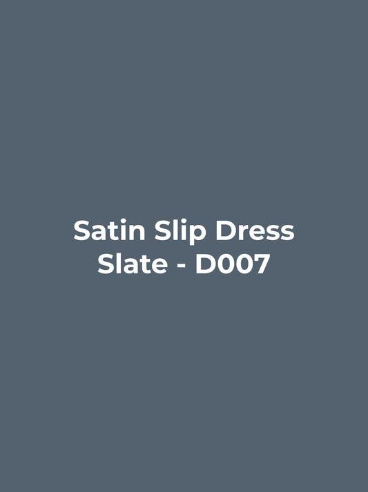 Satin Slip Dress - Slate