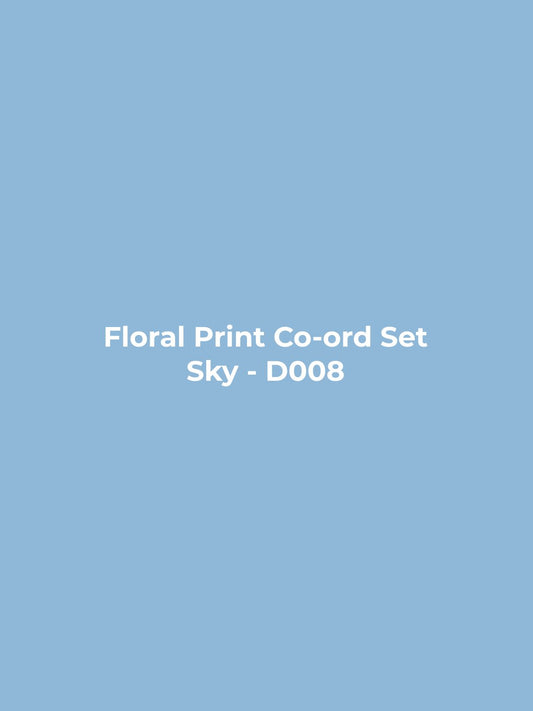 Floral Print Co-ord Set - Sky