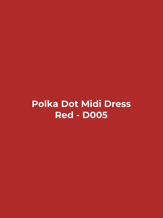 Polka Dot Midi Dress - Red