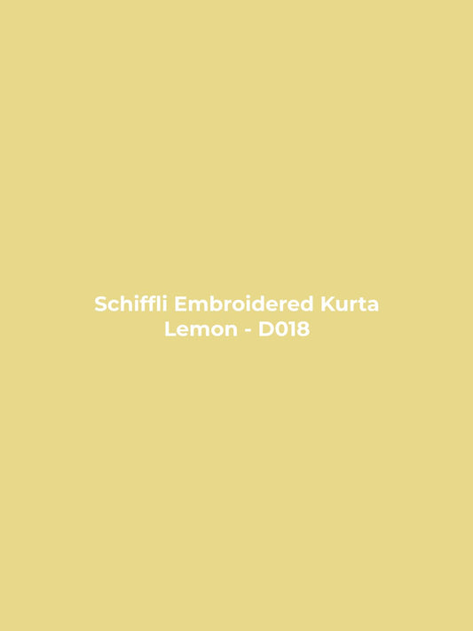 Schiffli Embroidered Kurta - Lemon