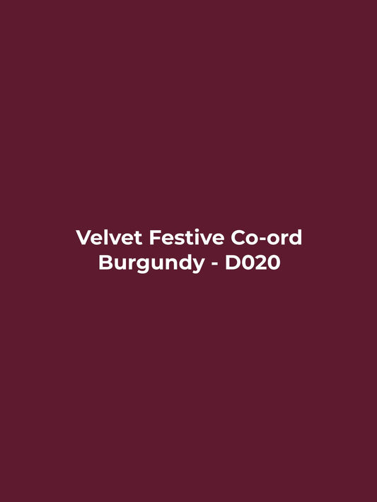 Velvet Festive Co-ord - Burgundy