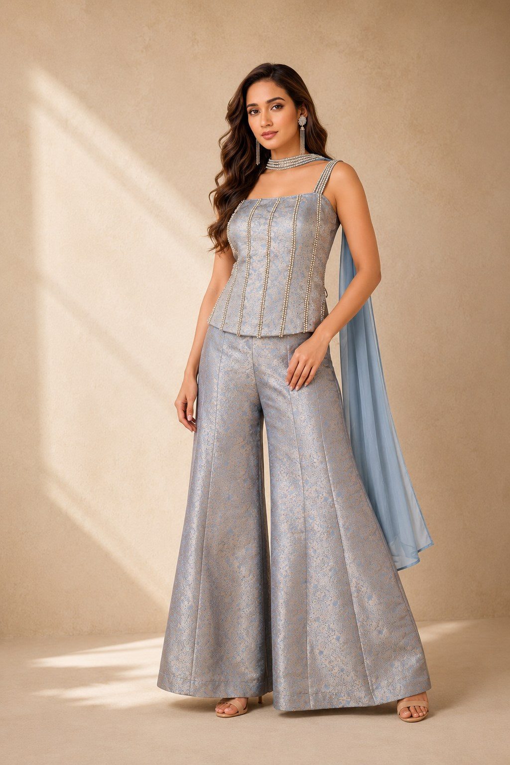 Sky Corset Palazzo Set - House of Patakha
