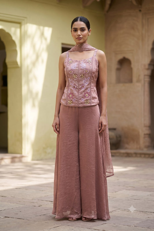 Fendy 3 Piece Suit Set - Onion - House of Patakha