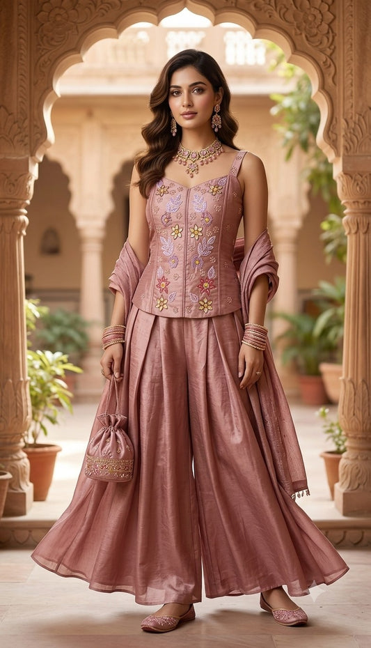 Fendy 3 Piece Suit Set - Onion - House of Patakha