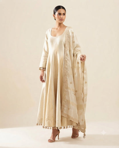 Ivory Anarkali - House of Patakha