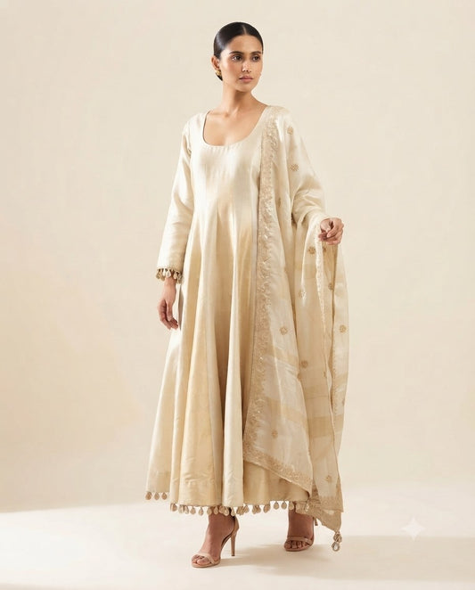 Ivory Anarkali - House of Patakha