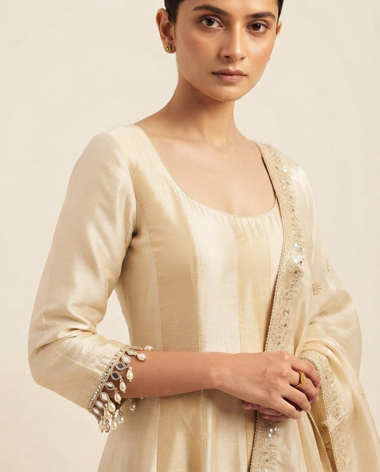 Ivory Anarkali - House of Patakha