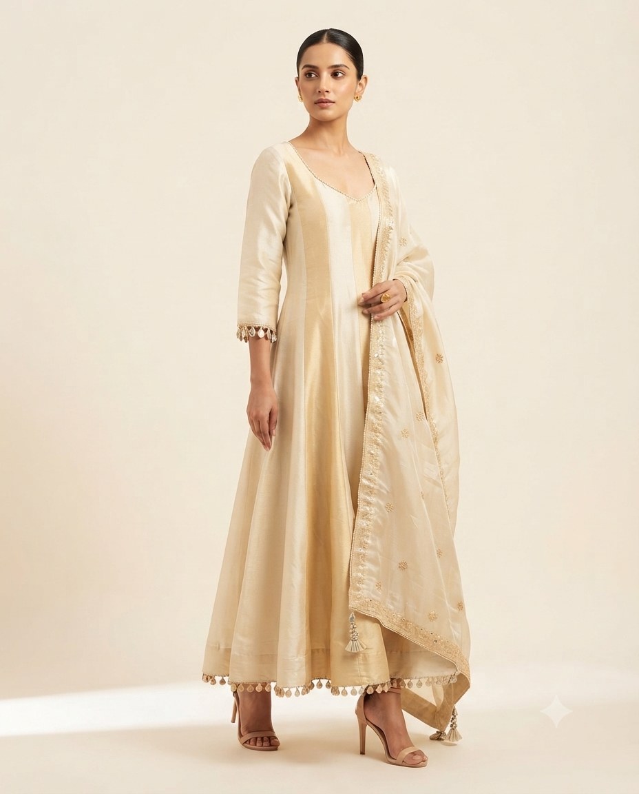 Ivory Anarkali - House of Patakha