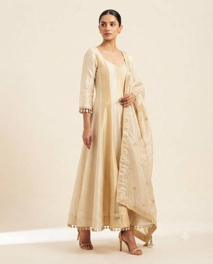 Ivory Anarkali - House of Patakha