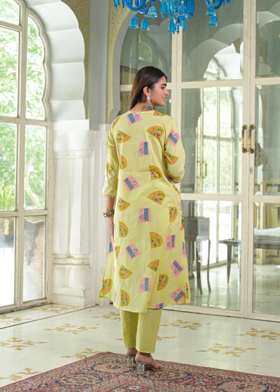 Cotton 3 Piece Suit Set - Yellow - House of Patakha