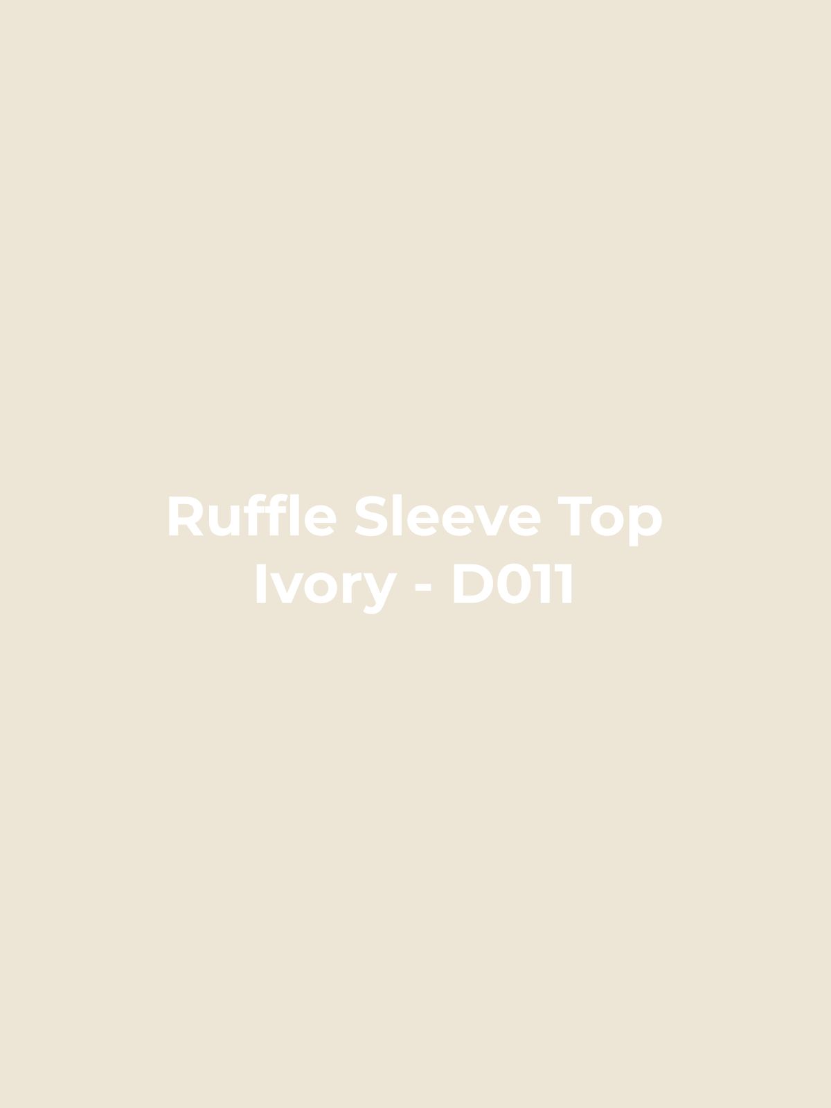 Ruffle Sleeve Top - Ivory