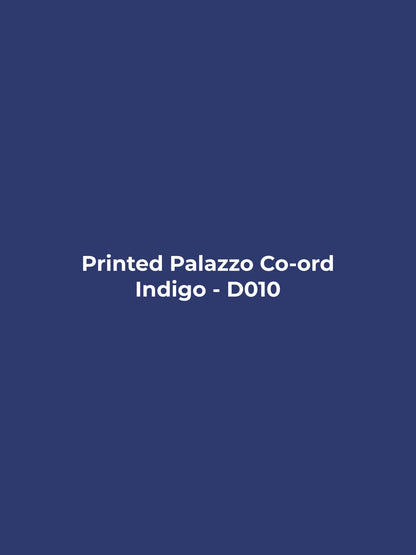 Printed Palazzo Co-ord - Indigo