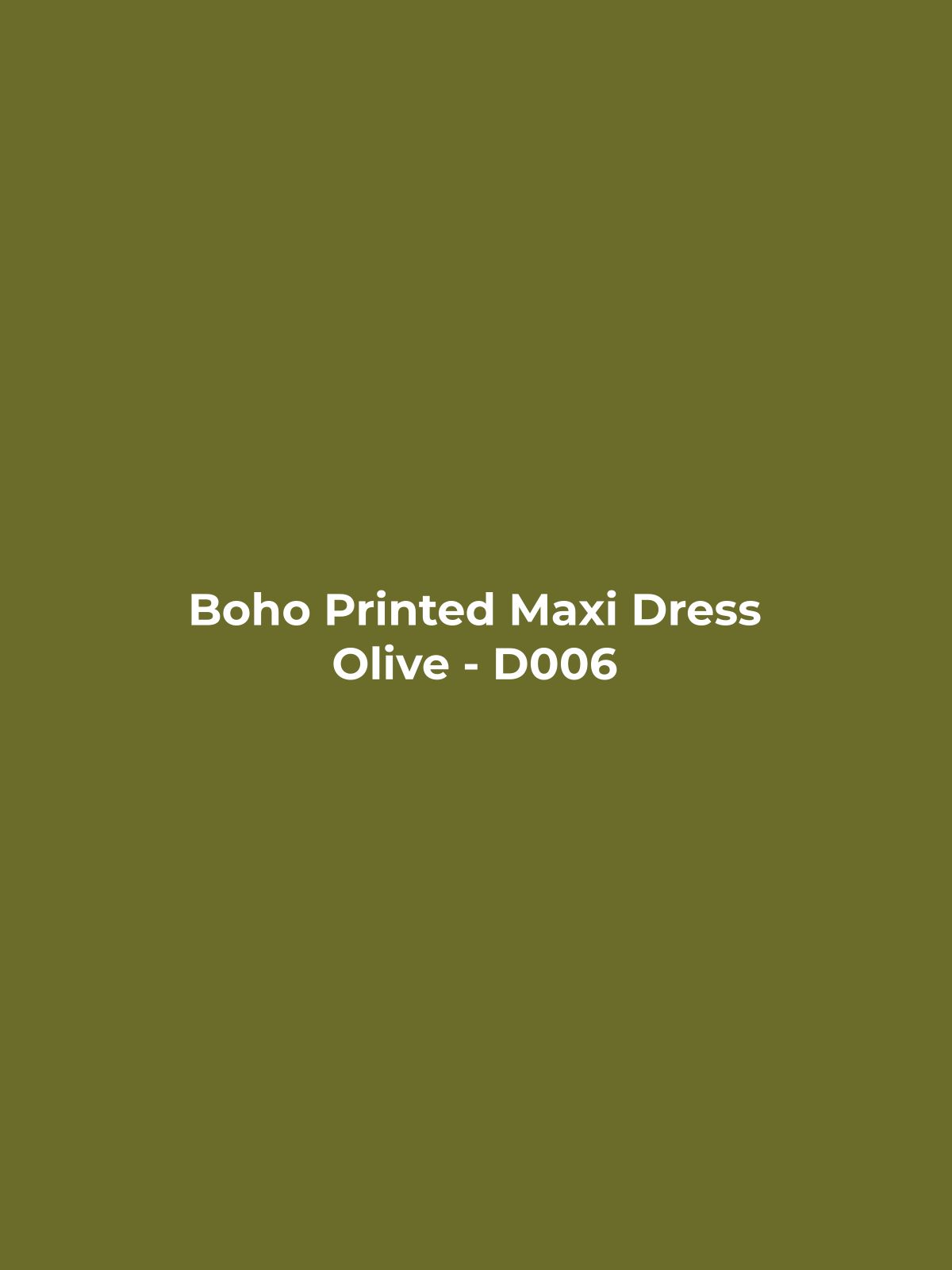 Boho Printed Maxi Dress - Olive