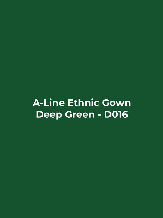 A-Line Ethnic Gown - Deep Green