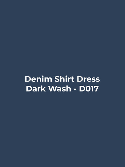 Denim Shirt Dress - Dark Wash