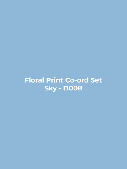 Floral Print Co-ord Set - Sky