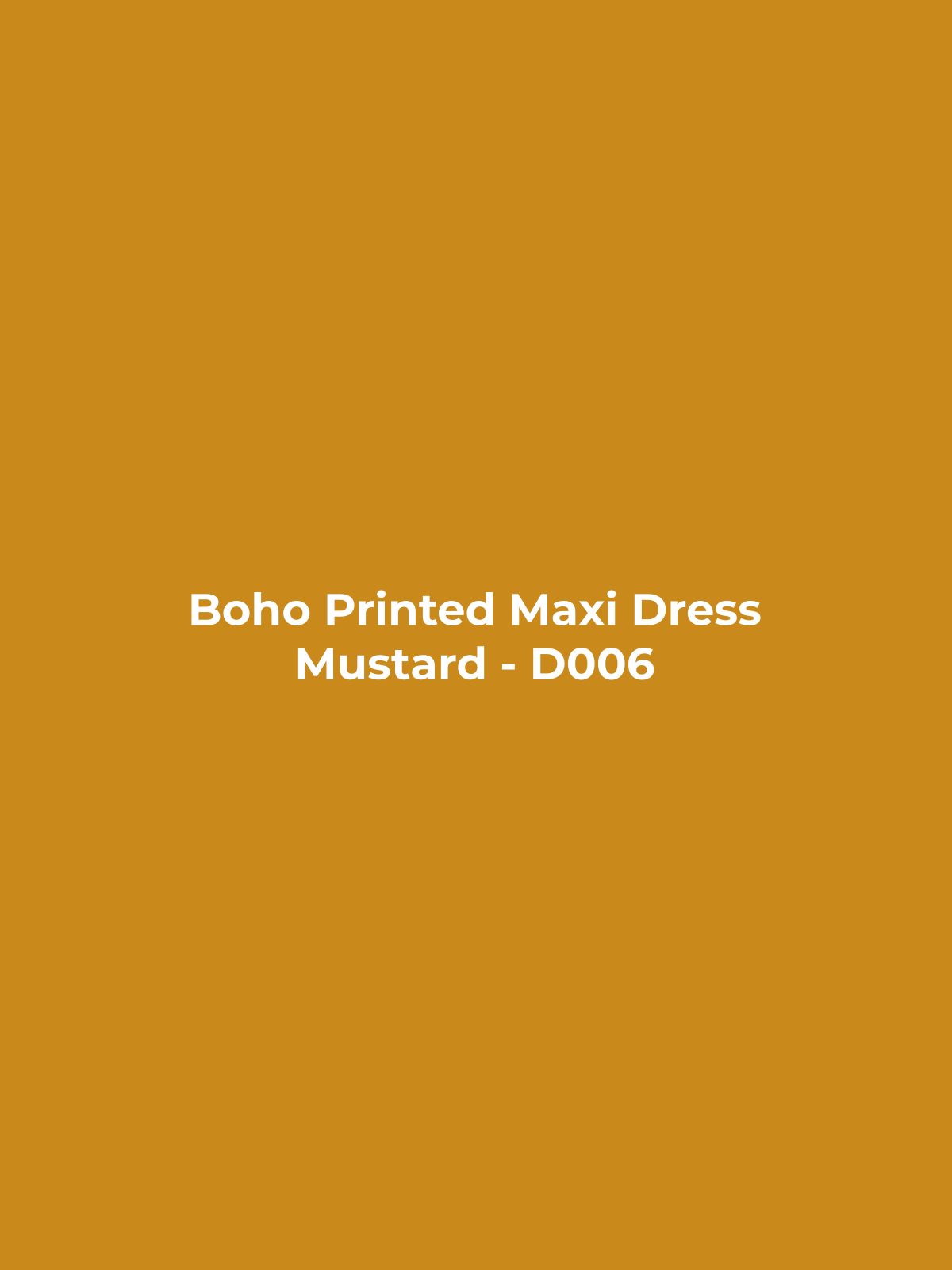 Boho Printed Maxi Dress - Mustard
