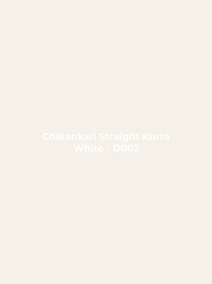 Chikankari Straight Kurta - White