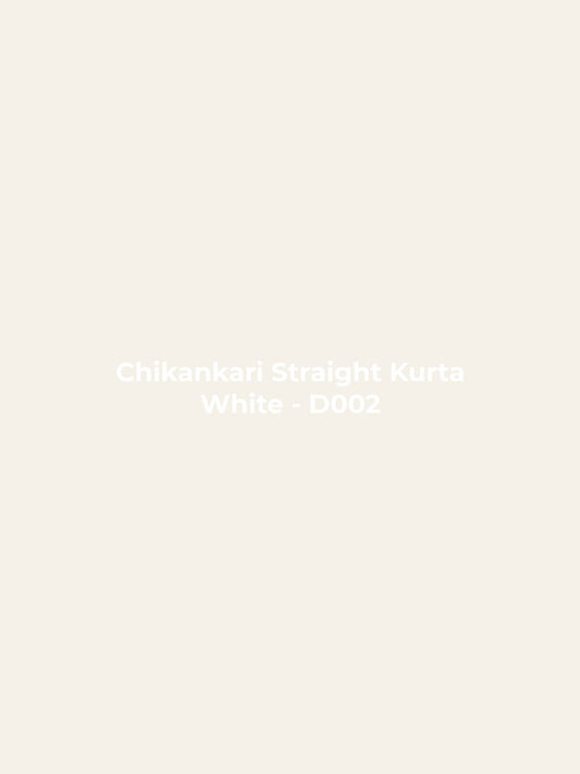 Chikankari Straight Kurta - White