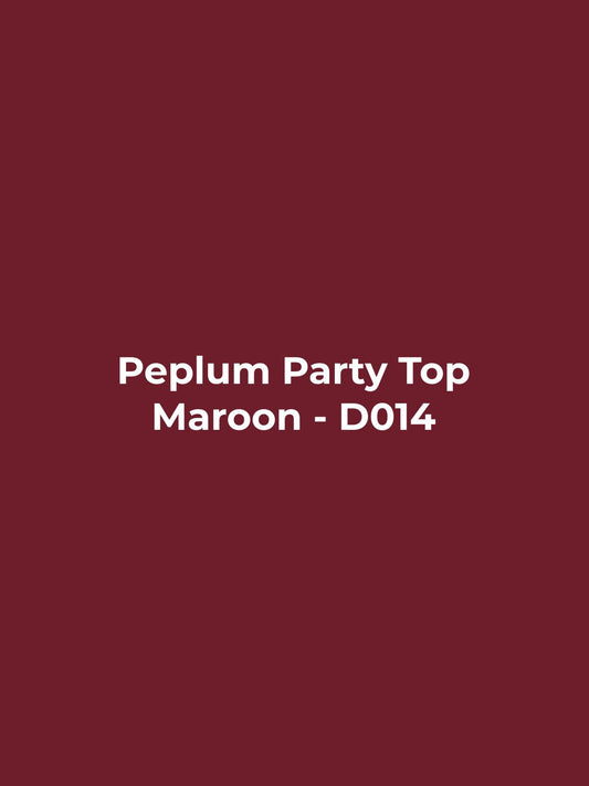 Peplum Party Top - Maroon