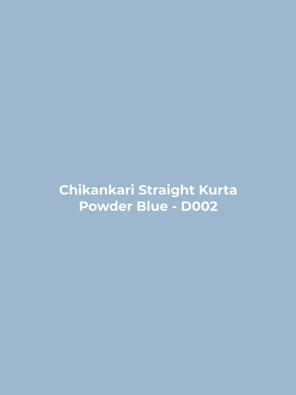 Chikankari Straight Kurta - Powder Blue