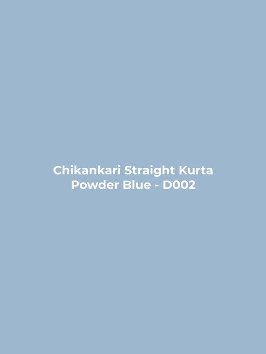 Chikankari Straight Kurta - Powder Blue