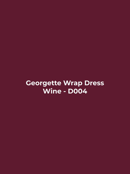 Georgette Wrap Dress - Wine
