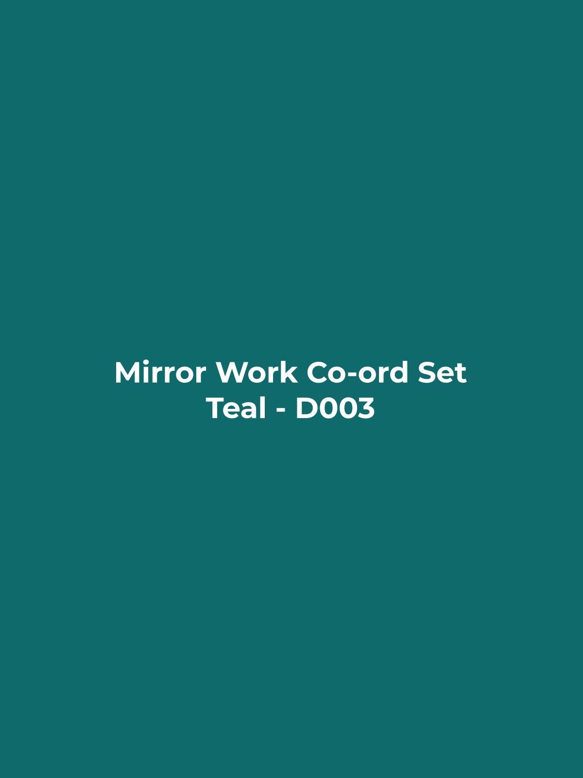 Mirror Work Co-ord Set - Teal