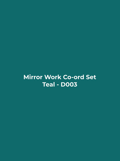 Mirror Work Co-ord Set - Teal