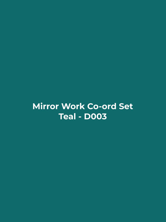 Mirror Work Co-ord Set - Teal