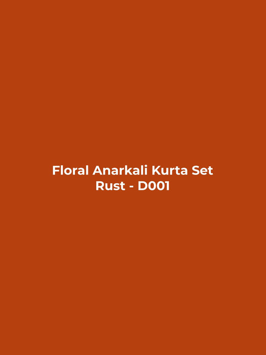 Floral Anarkali Kurta Set - Rust