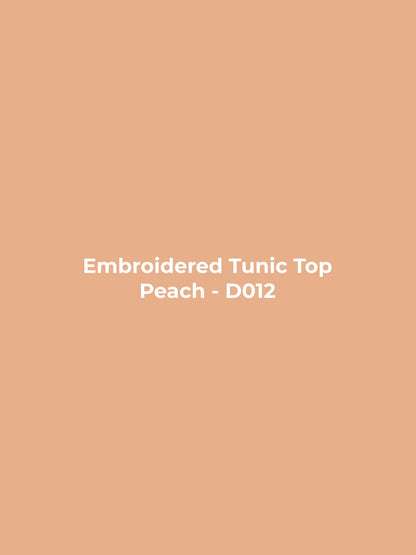 Embroidered Tunic Top - Peach