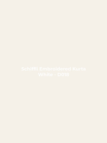 Schiffli Embroidered Kurta - White