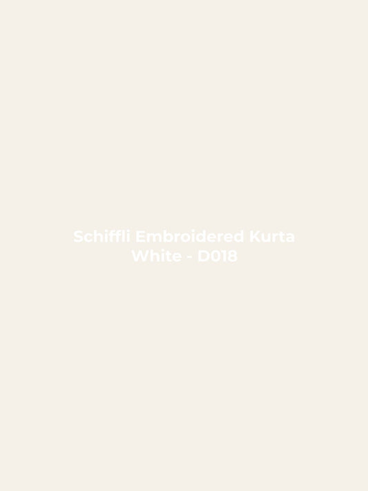 Schiffli Embroidered Kurta - White