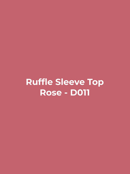 Ruffle Sleeve Top - Rose