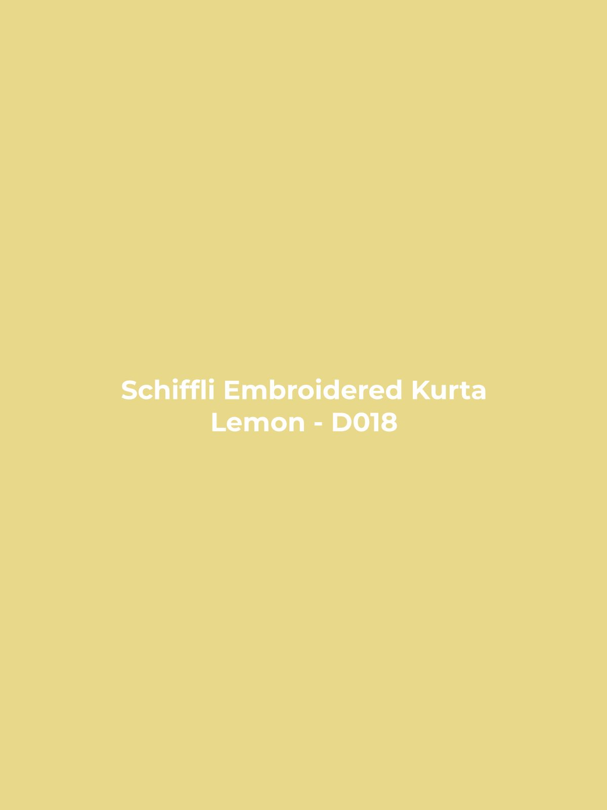 Schiffli Embroidered Kurta - Lemon