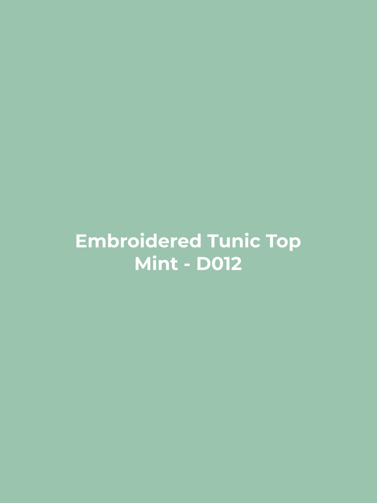 Embroidered Tunic Top - Mint