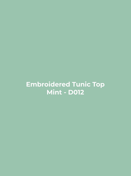 Embroidered Tunic Top - Mint