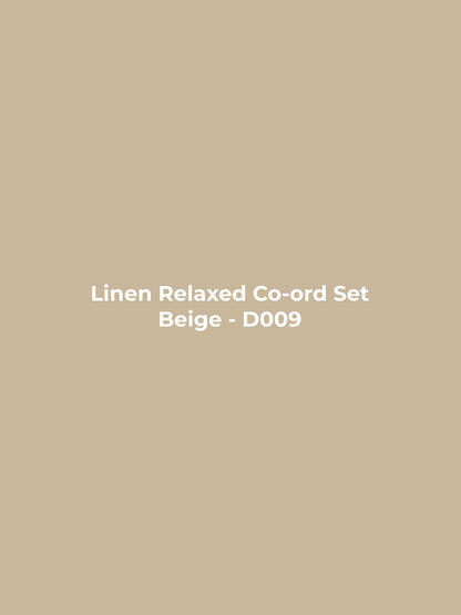 Linen Relaxed Co-ord Set - Beige