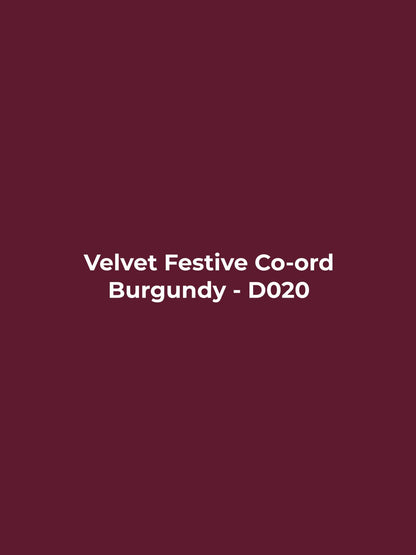 Velvet Festive Co-ord - Burgundy