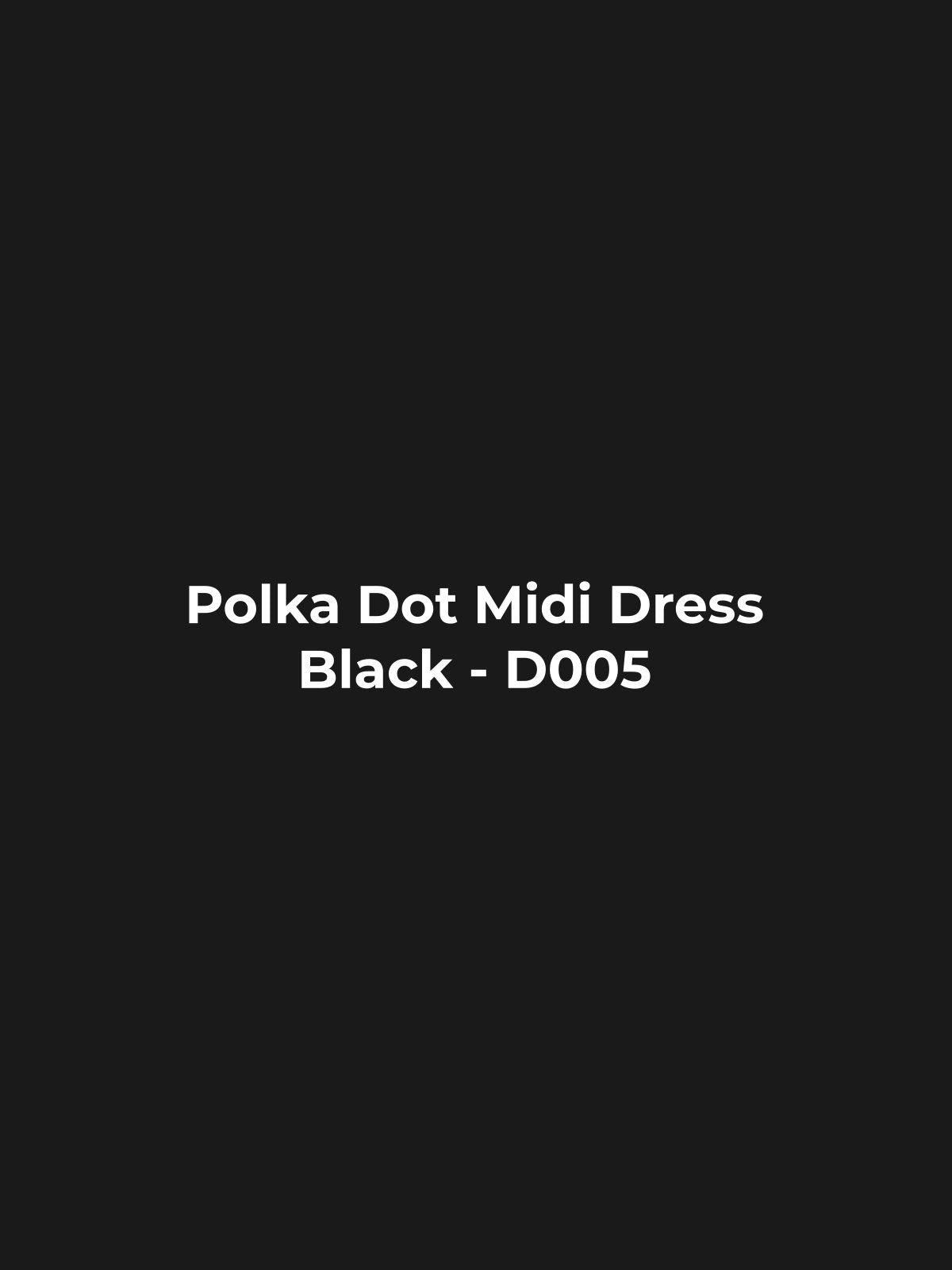 Polka Dot Midi Dress - Black