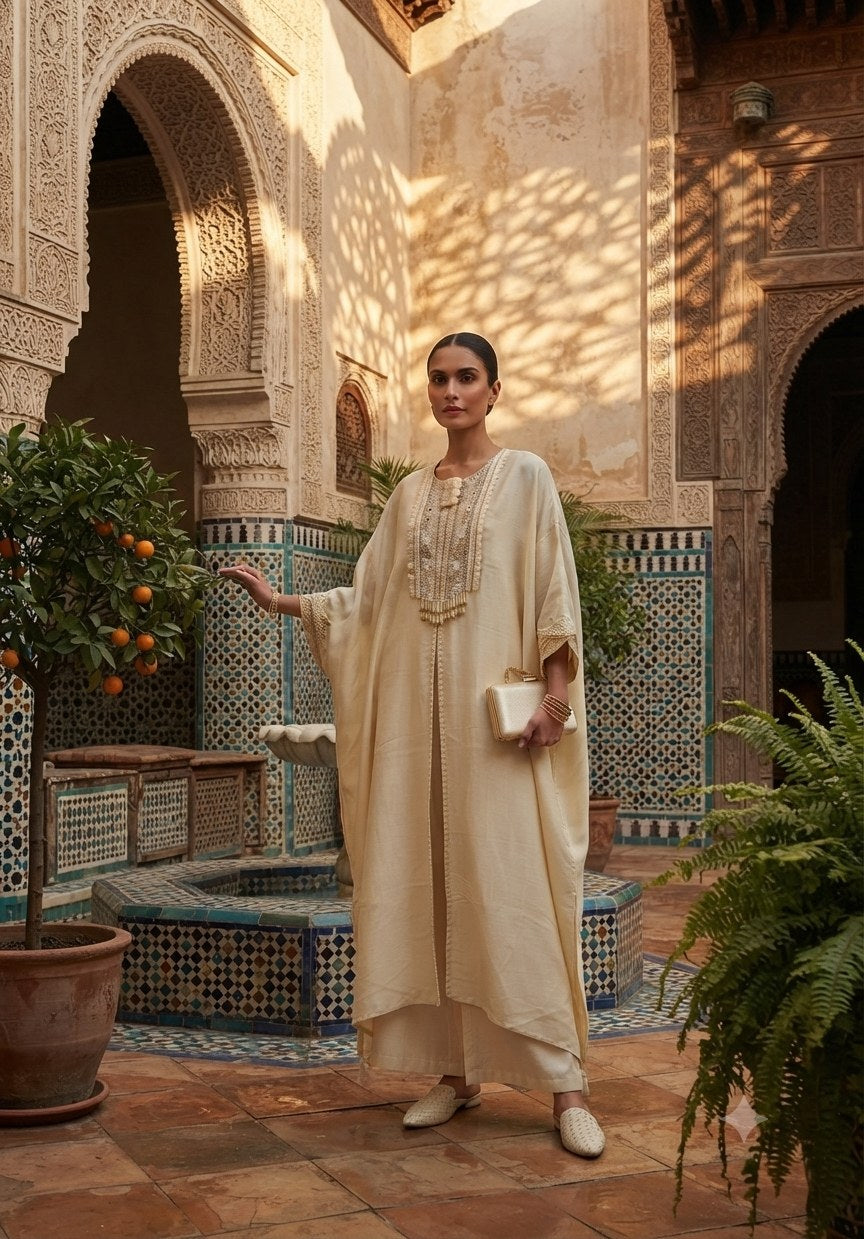 Tissue 2 Piece Suit Set - Golden - House of Patakha