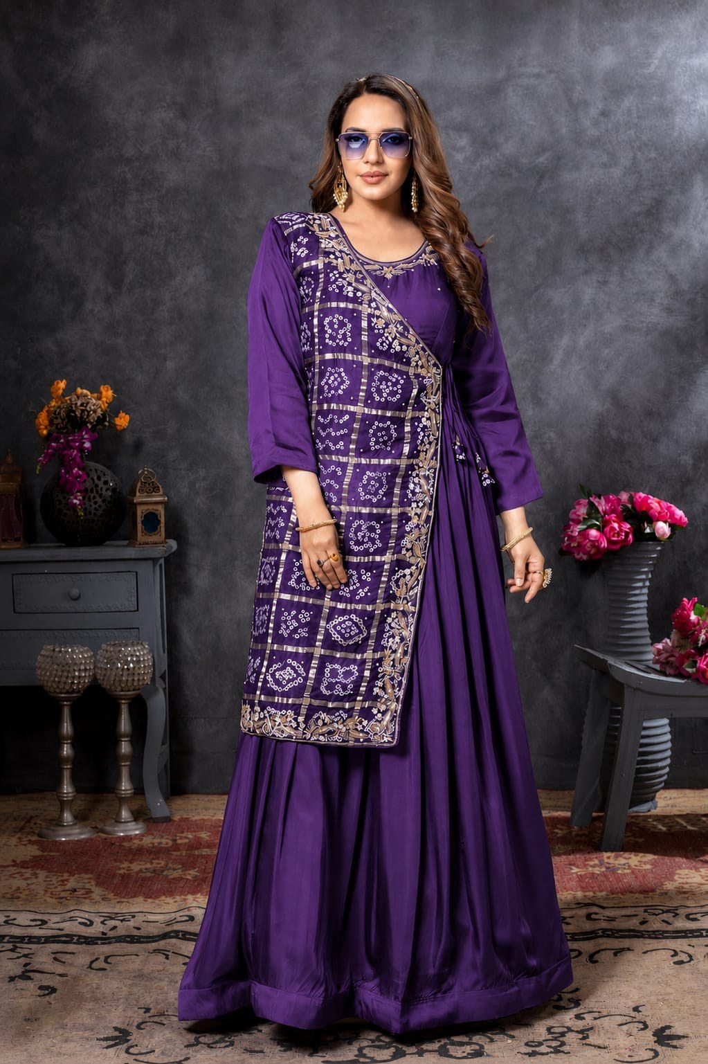 Purple Angrakha A-Line - House of Patakha