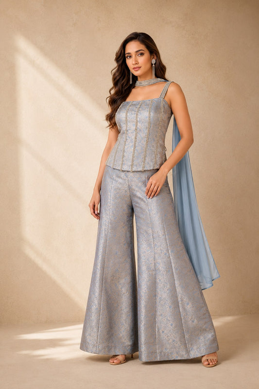 Sky Corset Palazzo Set - House of Patakha