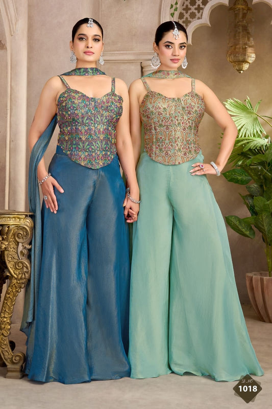 Turquoise Corset Palazzo