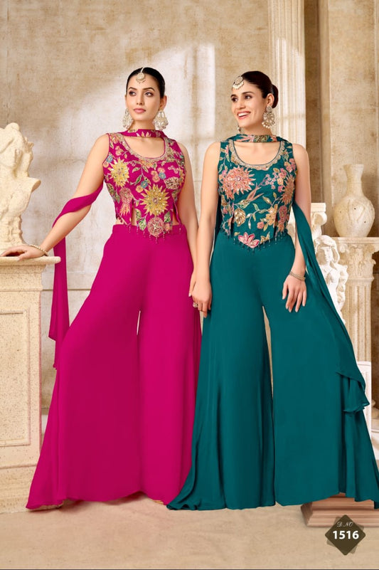 Green Blouse Palazzo Set